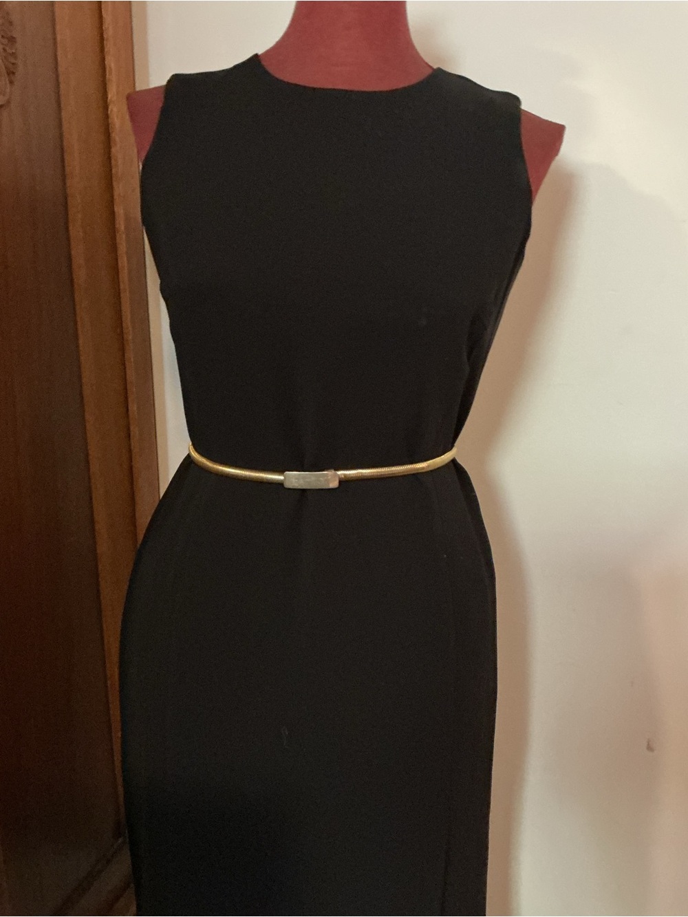 vintage gold-tone stretch snake chain belt - Picture 8 of 9